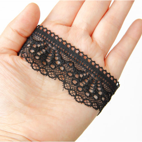 Gothic Lolita Victorian Beauty Elastic Headband Black Lace Armband Bracelet