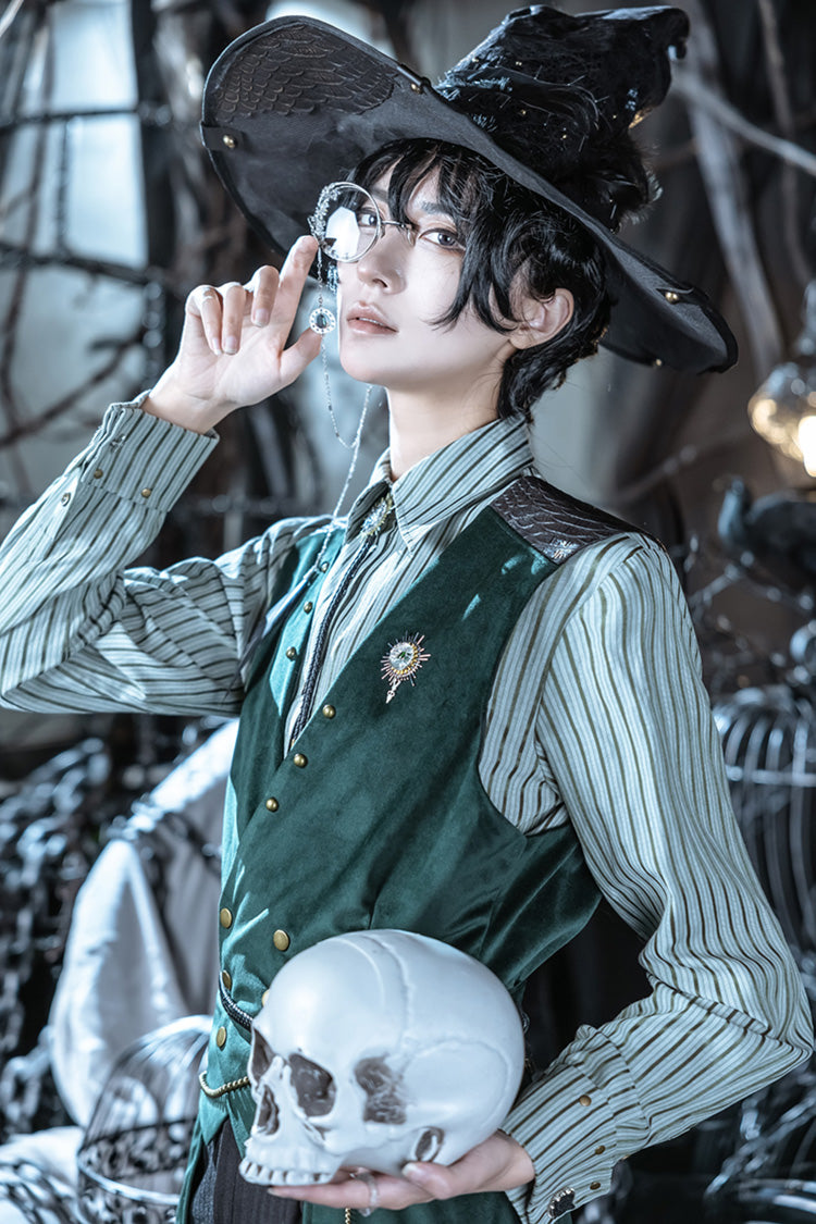 Emerald Double-Breasted Slim Ouji Prince Handsome Lolita Waistcoat