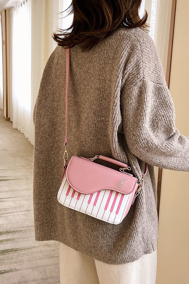 Piano Notes Embroidered Shoulder Bag