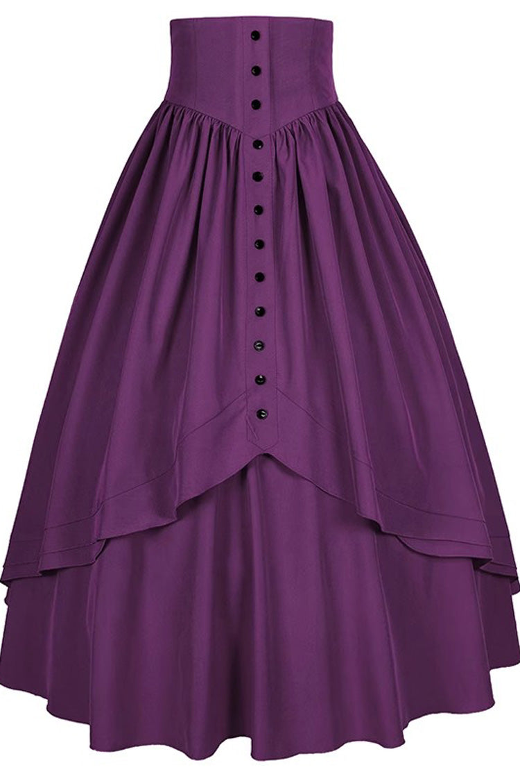 Elegant Gothic Ruffle Victorian Skirt in 8 Hues