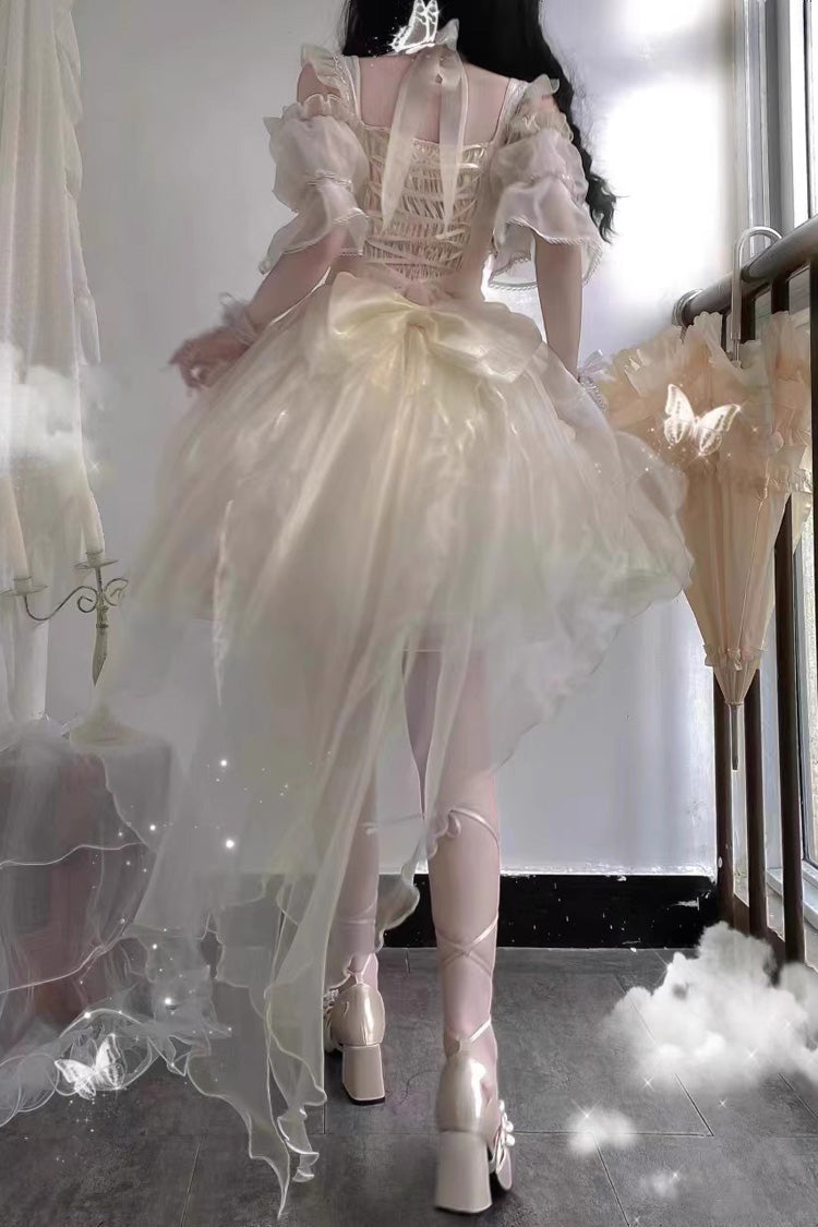 Spring Confession Ruffle Bow Mesh Sweet Lolita Jumper Dress 2 Colors
