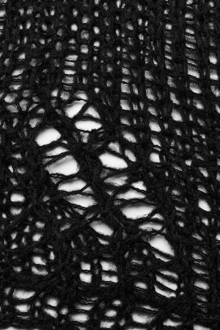 Gothic Striped Sweater - Ripped, Irregular Hem, 4 Shades