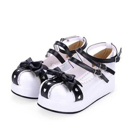 Lace Bow Round-Toe Shoes for Sweet Lolita
