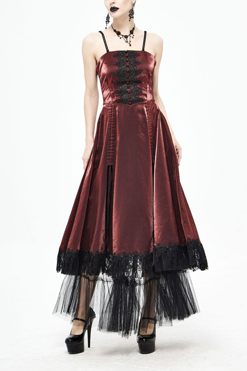 Tube Top Layered Red Gothic Dress