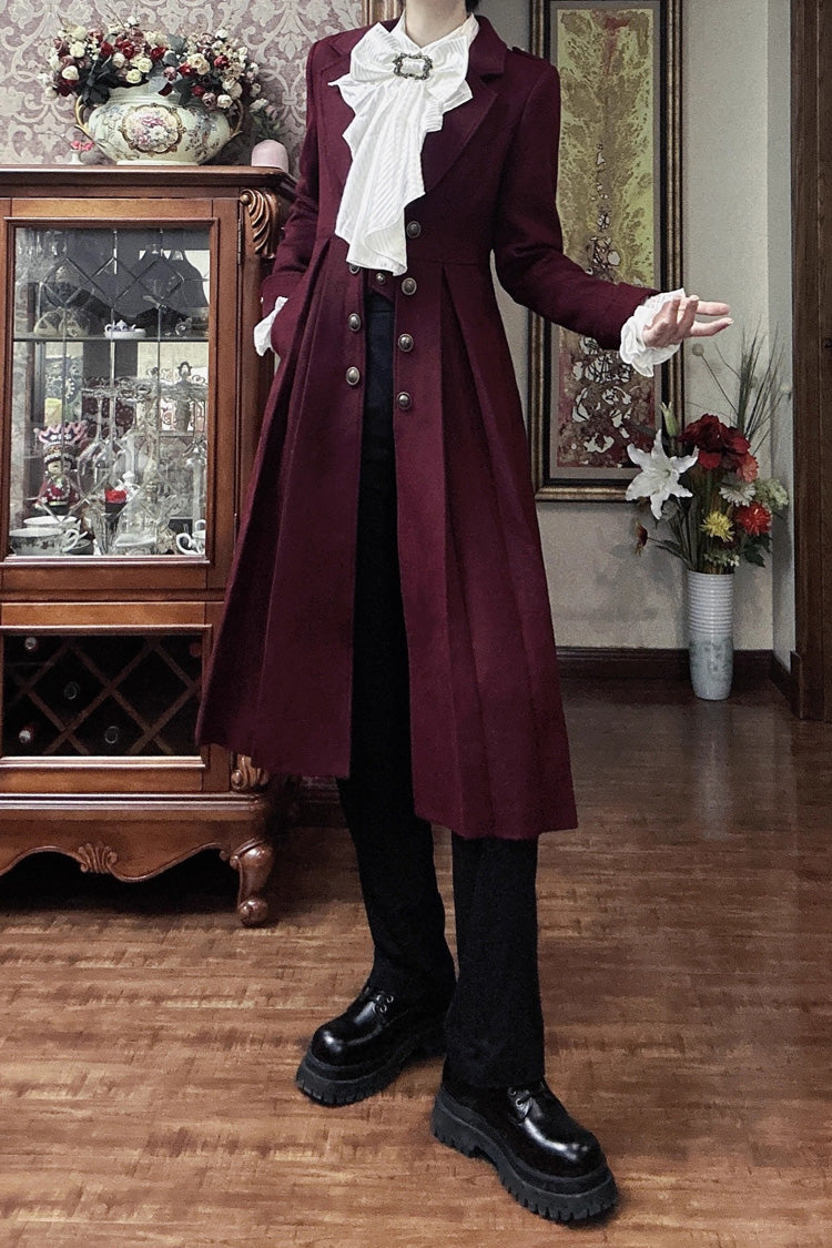 Wool Slim Gothic Trench Coat with Long Sleeves - Paranoid's Punishment, 4 Shades