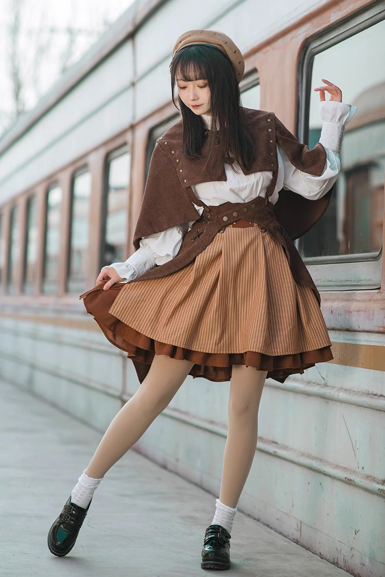 Cocoa Sleeveless Punk Lolita Shawl and Cloak