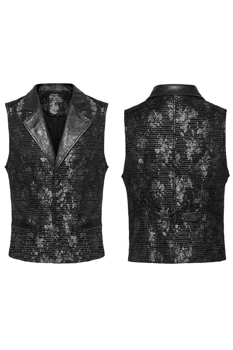 Skull Buckle Gothic Sleeveless Vest with V-Neck for Men