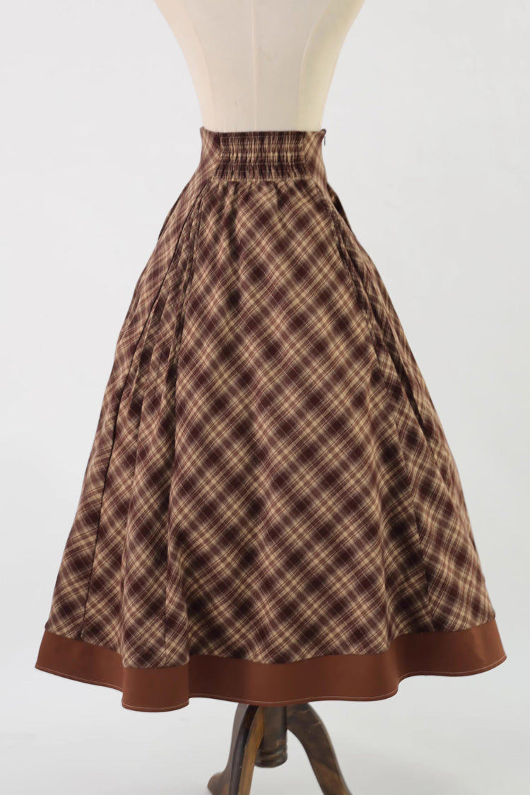 Broken Pocket Watch Print Detective Classic Full Skirt