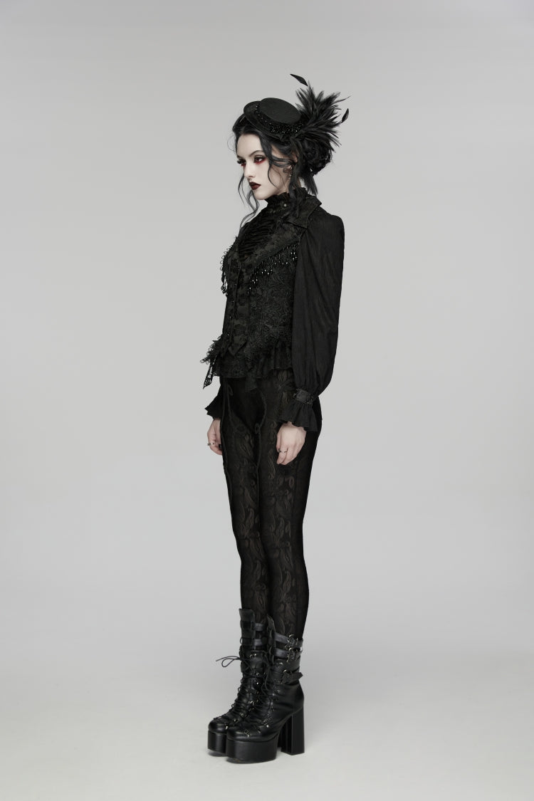 Cut-Out Lace Slim Gothic Cool Sleeveless Vest