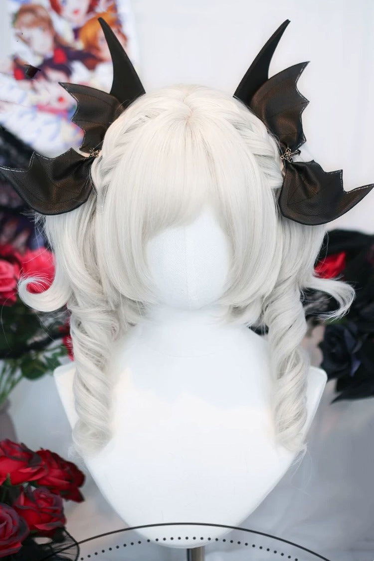 Sweet Lolita Wig Set with Roman Curls and Twin Ponytails