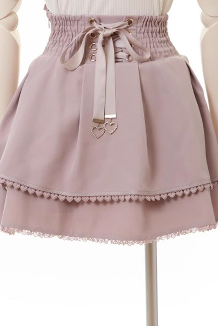 Jirai Kei Slim Skirt with Double Bows and Ruffles, 3 Colors