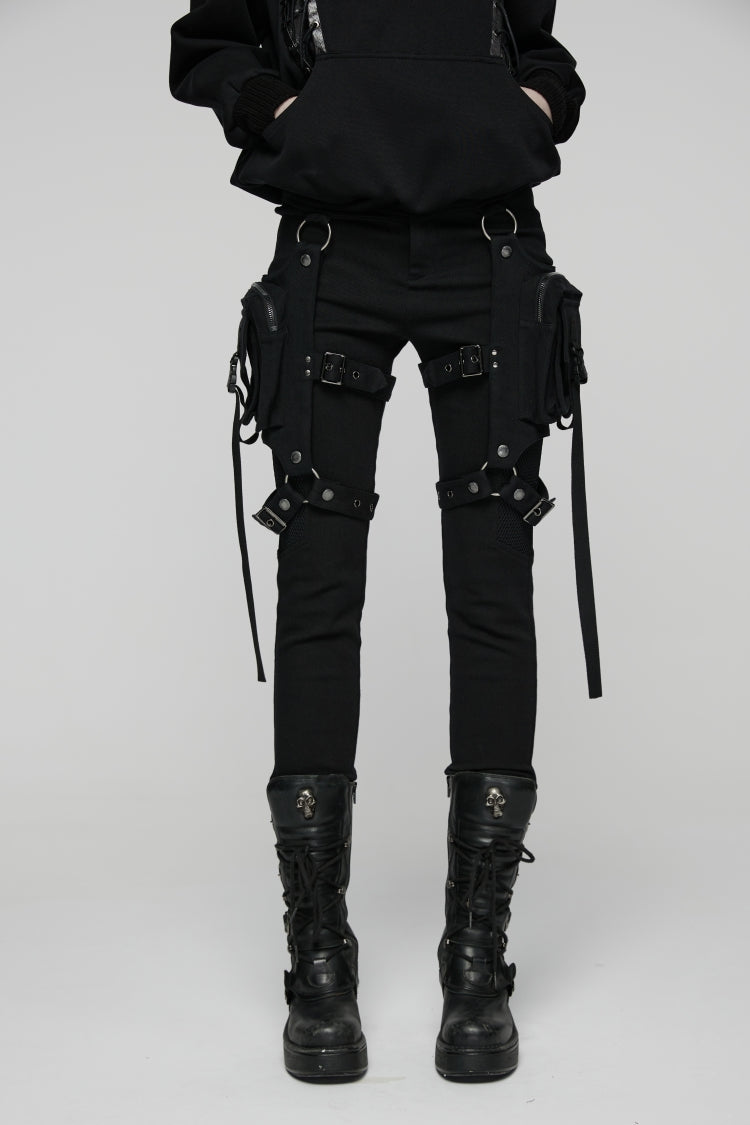 Detachable Eyelet Military Punk Trousers for Women
