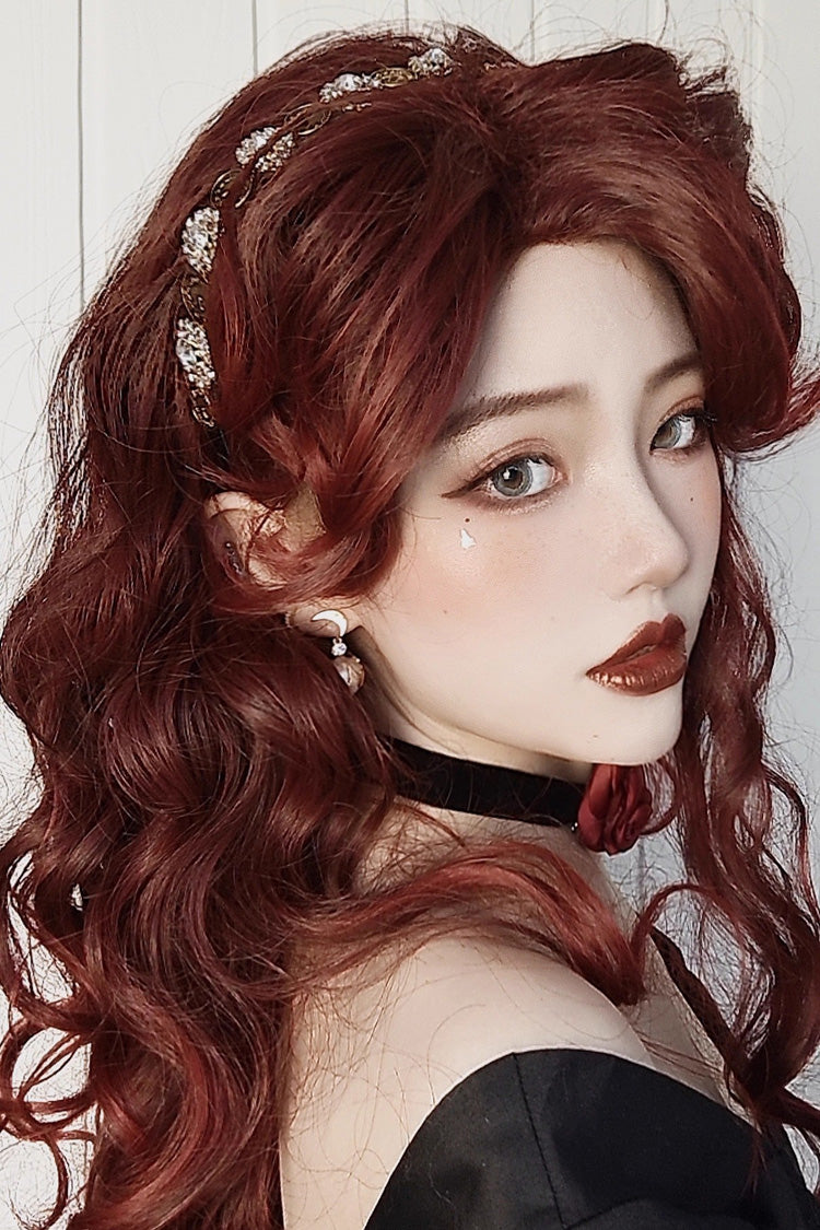 Villain Miss Dark Red Curly Sweet Lolita Wig