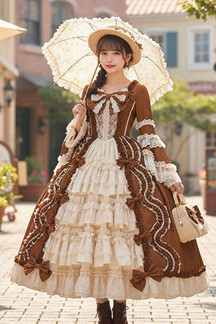 Victorian Princess Dress - Long Sleeve Ruffle Bow