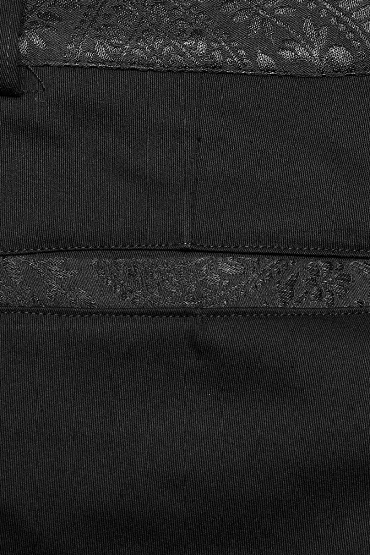 Slate Gothic Pants with Front Zip and Slim Fit