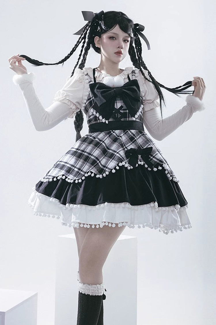 Confession Function Multi-Layer Ruffle Bowknot Color Block Sweet Lolita Jsk Dress