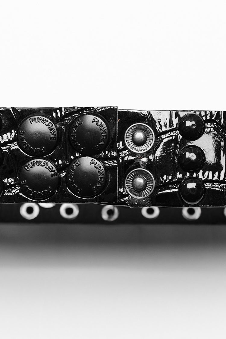 Faux Leather Steampunk Choker with Rivets for Women