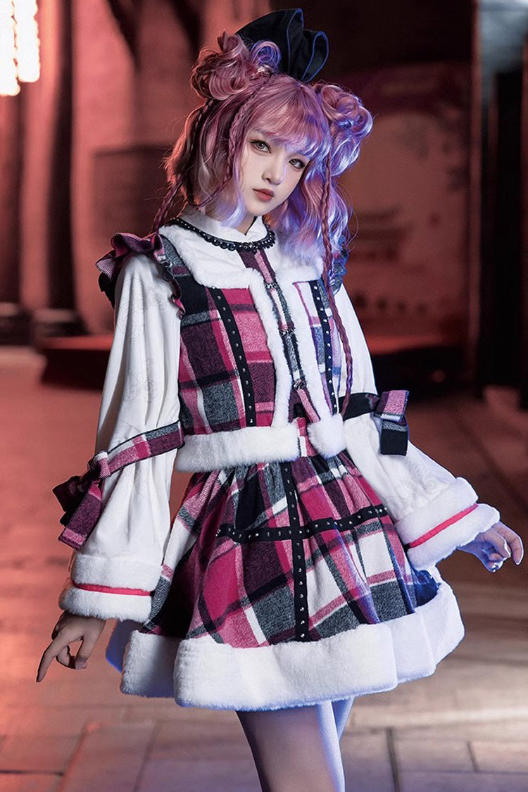Multi-Color Plaid Bowknot Autumn Winter Sweet Lolita Skirt Set