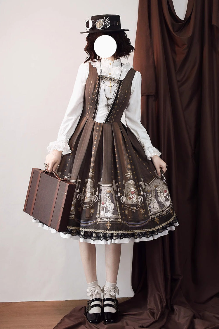 Sweet Lolita Jumper Dress with Ruffles & Demon Print