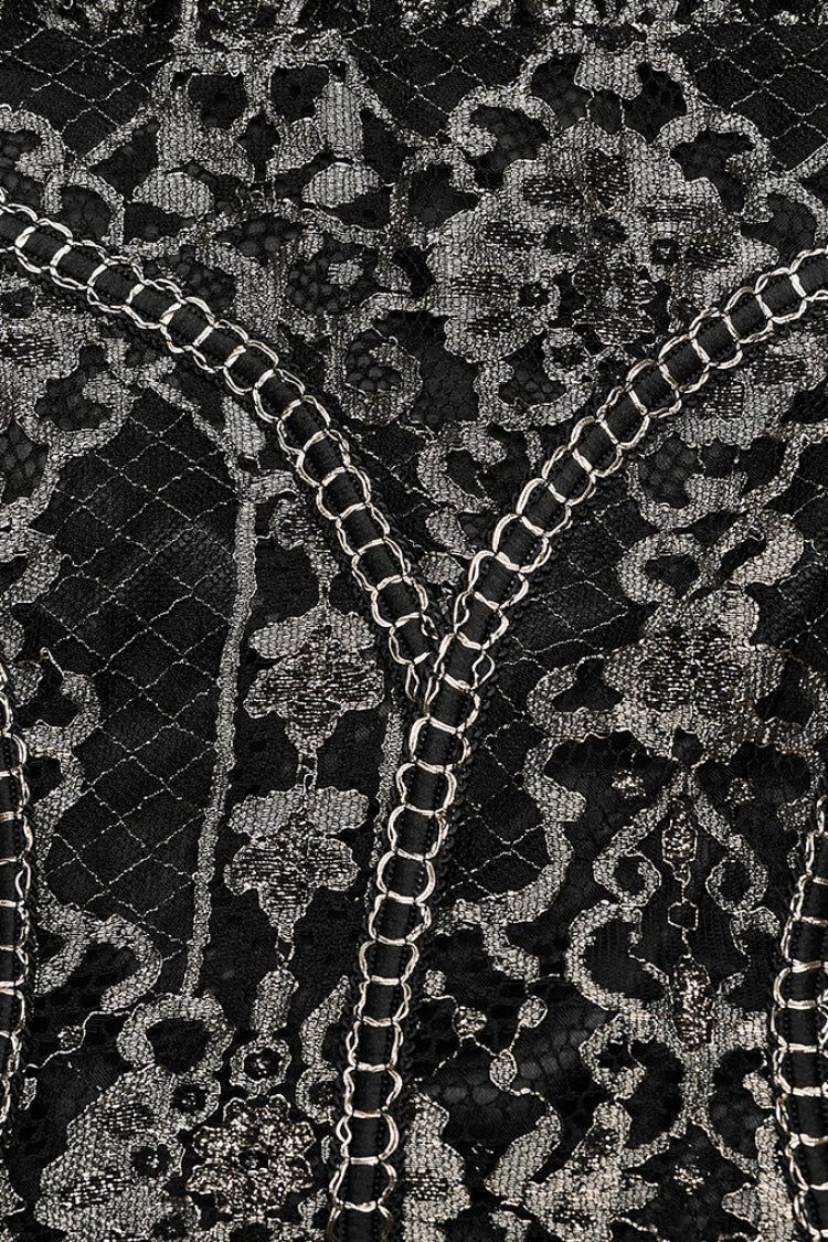 Gothic Dress with Mesh and Stitching