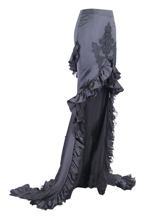 Gothic Half Skirt with Floor Length Flounces