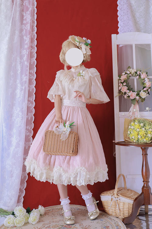 Rose Vintage Tulip Layered Ruffled Lolita Skirt Dress