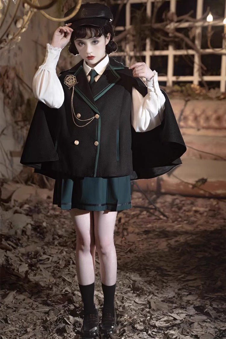 Magic Academy Lapel Collar Vintage College Lolita Skirt Set