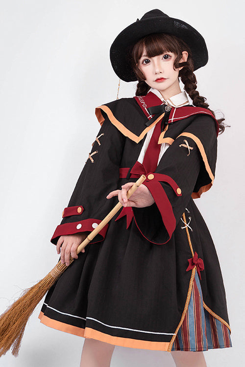 Onyx OP Dress - Magic High Waist Sweet Lolita with Cloak