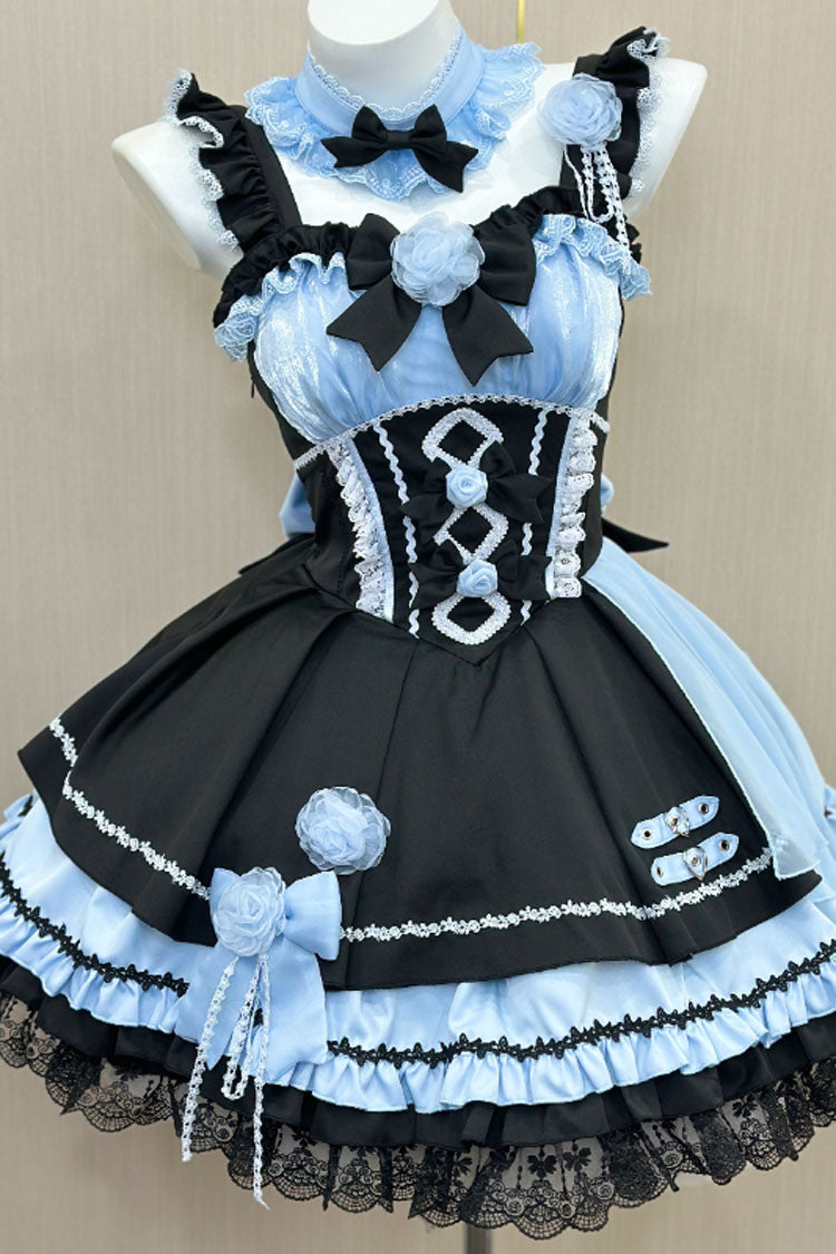 Gothic Lolita JSK Dress with Ruffle Bowknot Stitching