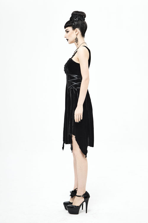Angular Hem Gothic Dress with Sharp Silhouette
