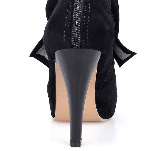 Lolita High Heel Shoes with Bowknot, Round Toe, Solid Color