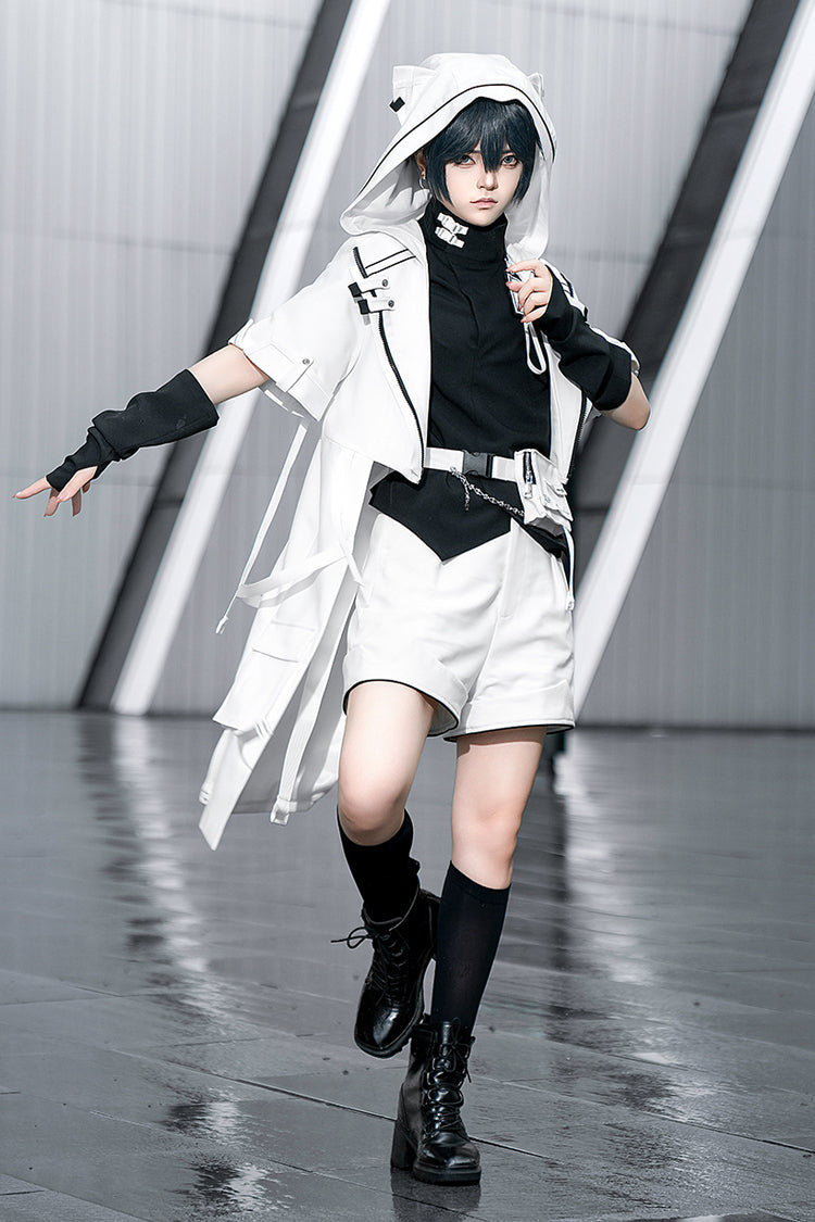Ivory Cat Ear Prince Coat with Ouji Fashion Style - White Cat