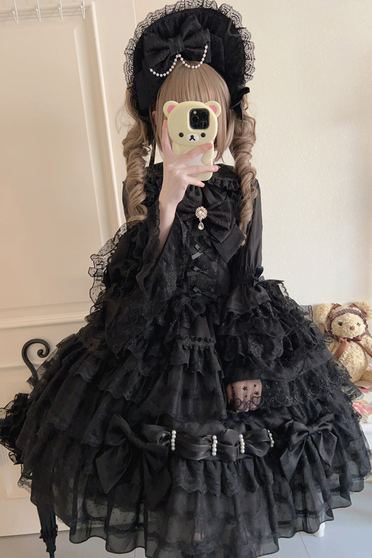 Noir Doll Multi-Bow Lace Princess Gown - Dream Prologue