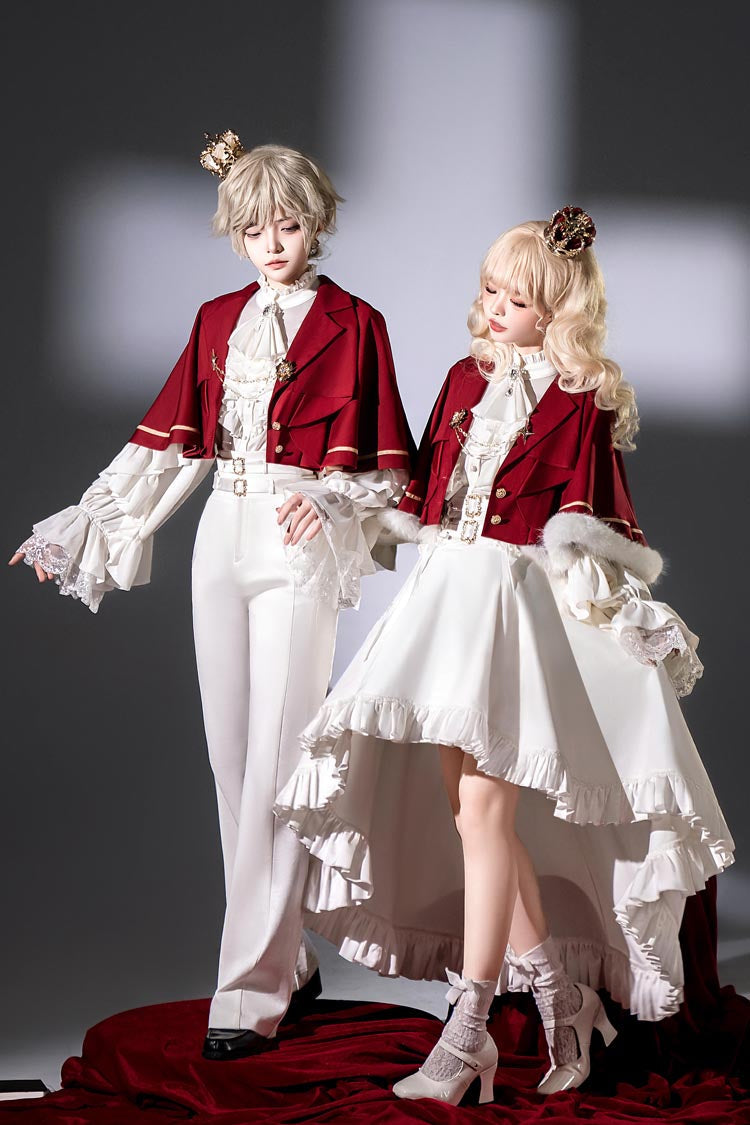 Ivory Ouji Skirt Pants with Ruffled Long Sleeves - Day and Night Song