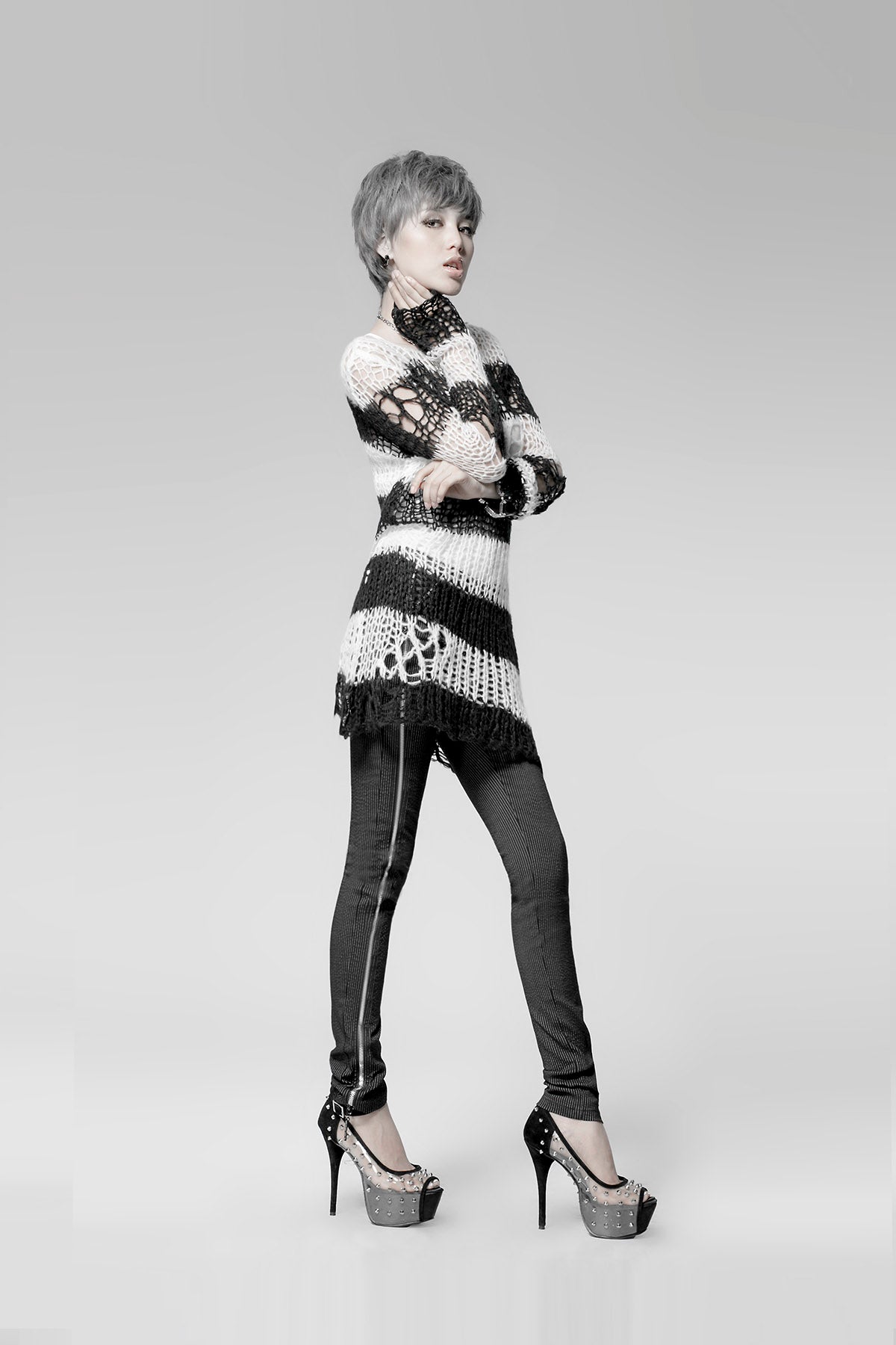 Women's Steampunk Sweater - Ripped Print, 3 Shades