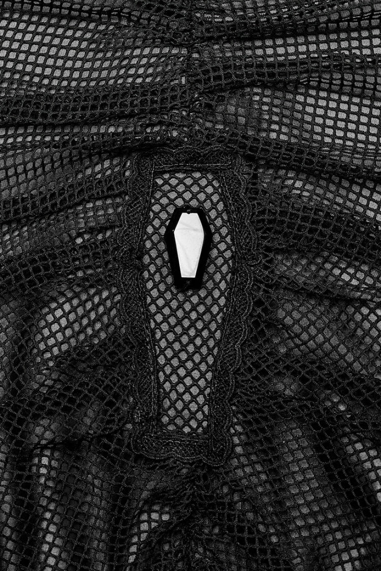 Slim Fishtail Mesh Sleeveless Gothic Dress
