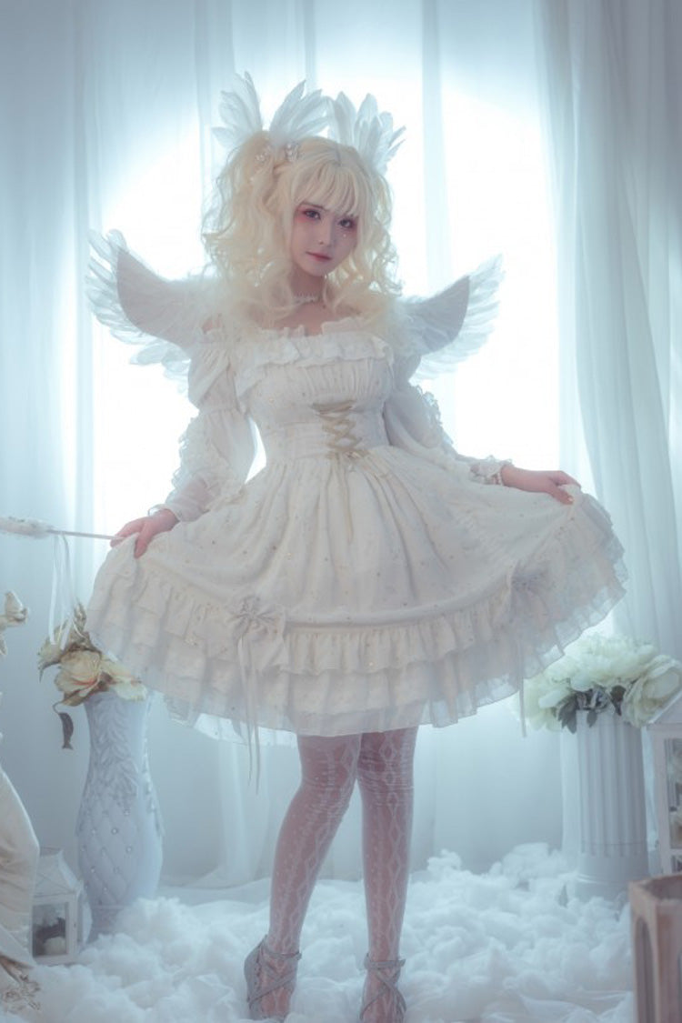 Layered Ruffle Corset Lace-Up Gothic JSK Dress