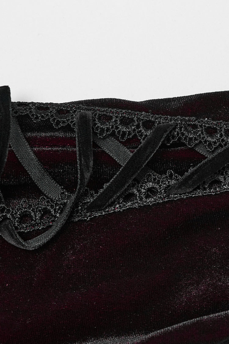 Scarlet & Black Gradient Embroidered Doll Collar Evening Gown