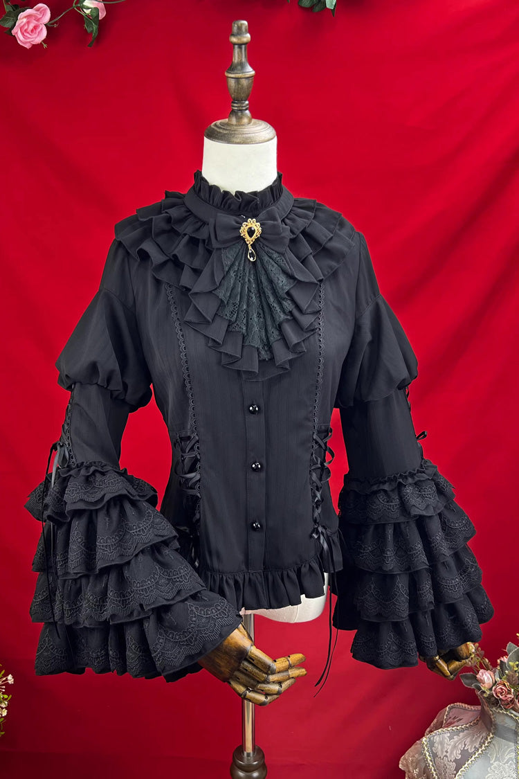 Trumpet Sleeve Ruffled Lace Elegant Lolita Blouse