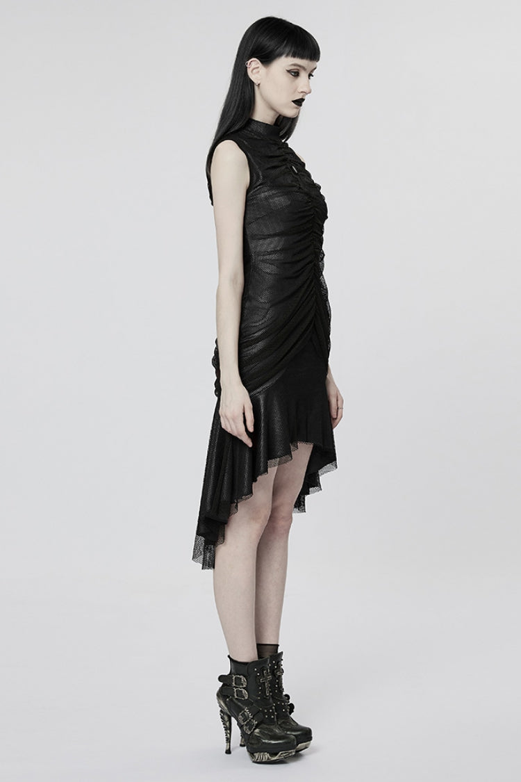 Slim Fishtail Mesh Sleeveless Gothic Dress