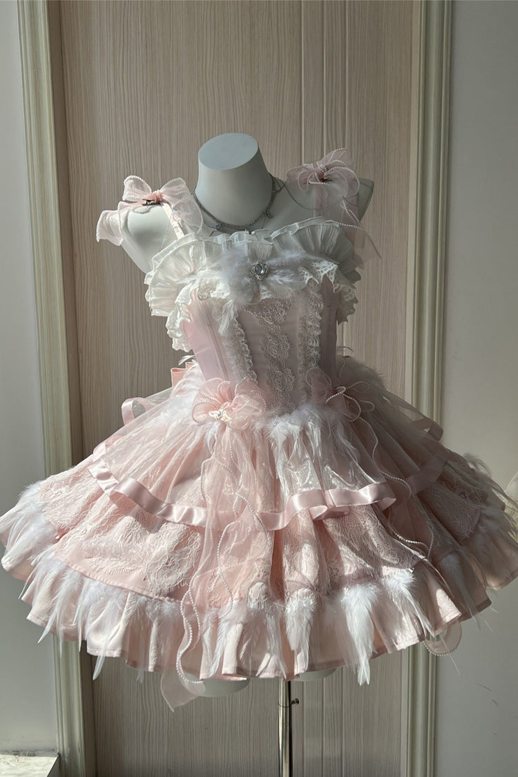 Wings Arrival Multilayer Ruffle Ballet Sweet Elegant Lolita Jumper Dress 3 Colors