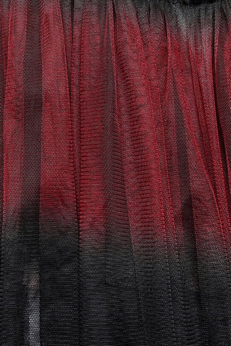 Steampunk Mesh Buckle Long Overskirt with Ruffles - Three Colors