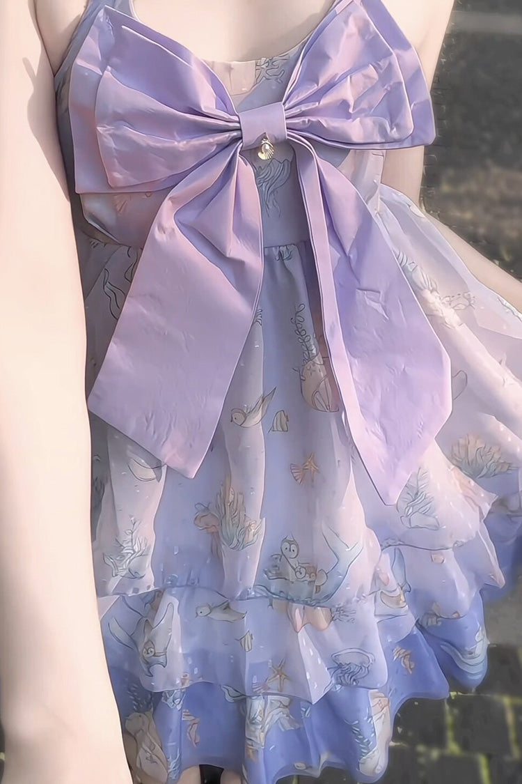Sweet Lolita Strap Dress with Layered Ruffles and Lace - Ocean Sweetheart, 5 Colors