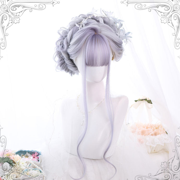 Bleached Dyed Light Purple Big Wavy Wig