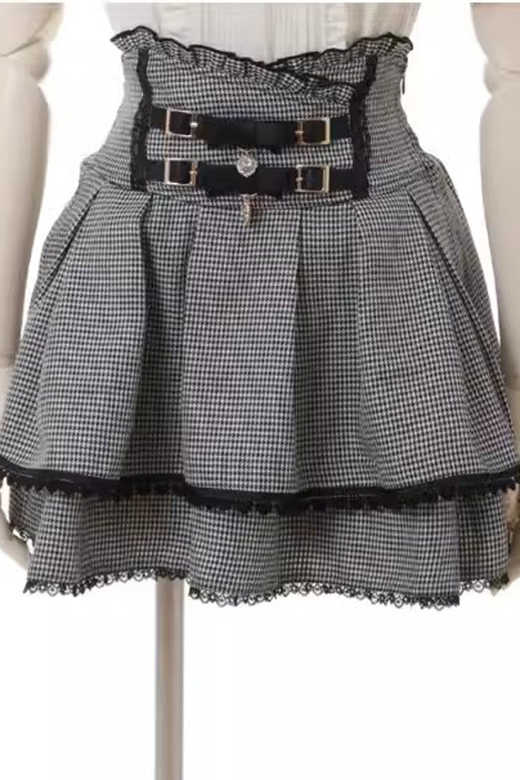 Jirai Kei Slim Skirt with Double Bows and Ruffles, 3 Colors