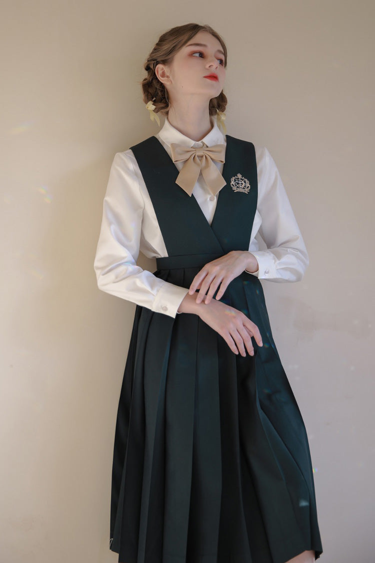 Green Artemis Collegiate Elegant Lolita Jumper Dress