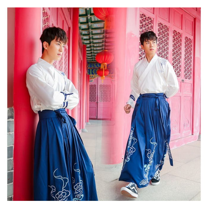 Embroidered Hanfu Blouse / Light Jacket / High Waist Maxi