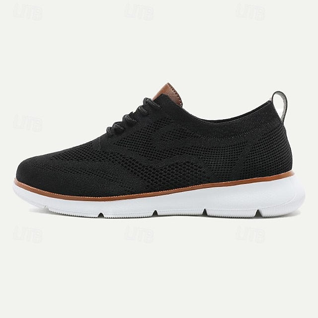 Walking Breathable Lightweight Casual - Knit Sneakers Men's