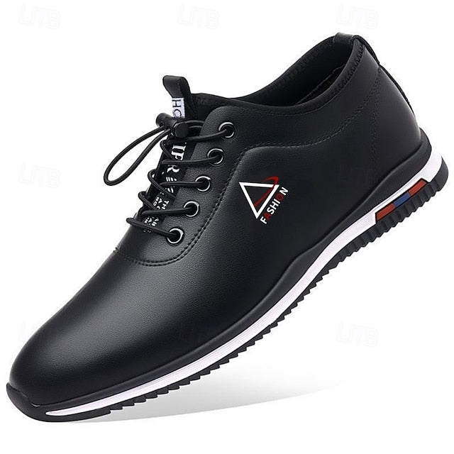 Black Lace-Up and Sports – Sneakers White Trendy Men's