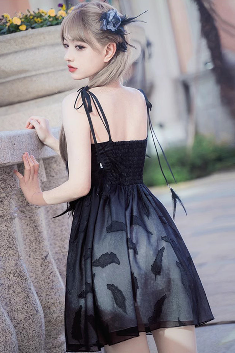 Gothic Lolita JSK Dress with Black Swan Ballet Print
